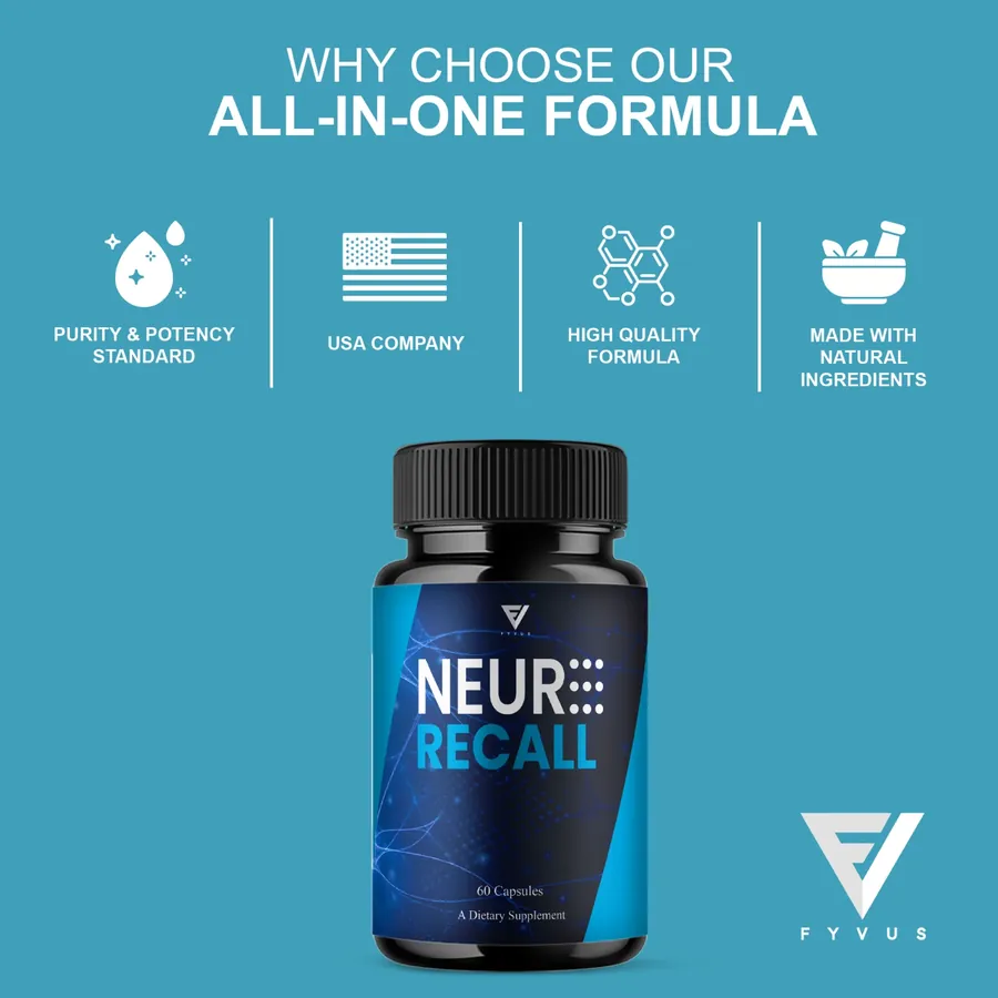 Teal brand panel titled Why choose our all-in-one formula, listing purity and potency standard, USA company, high quality formula and made with natural ingredients